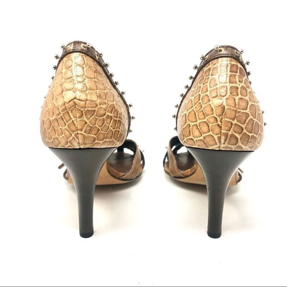 * Giuseppe Zanotti Y2K Studded Brown Leather Caged  Heeled Sandals 35.5 - Picture 5 of 12